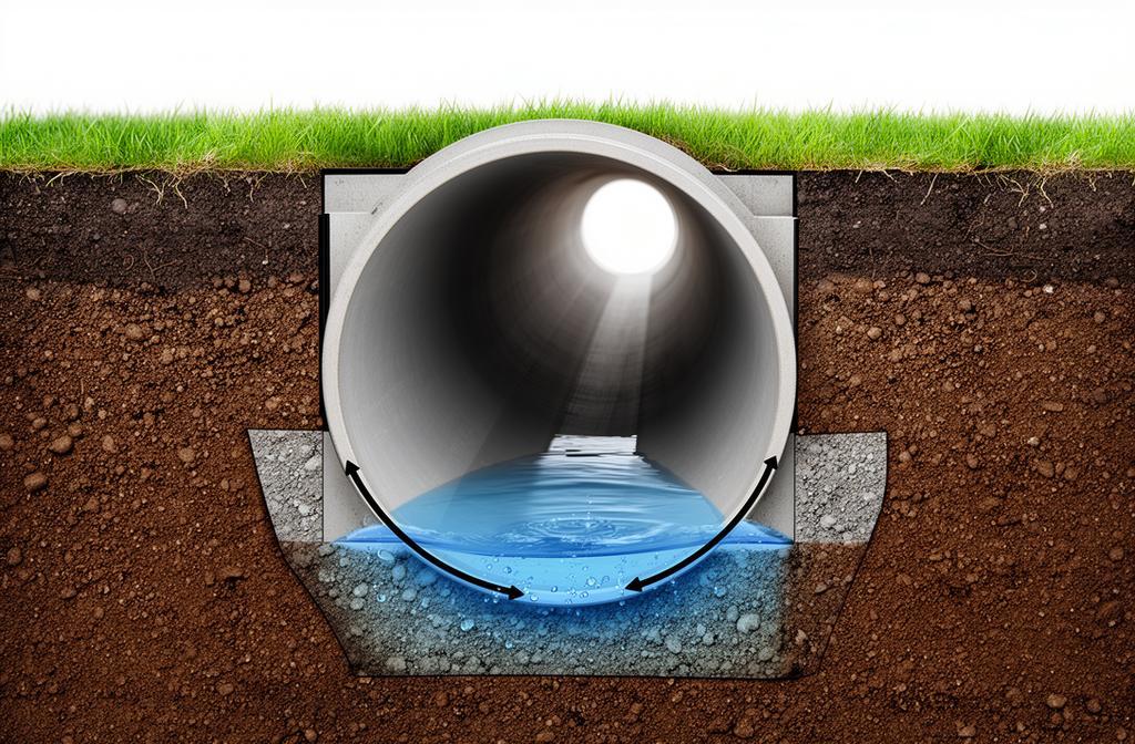 Canalisation avec problème de contrepente causant une stagnation d'eau et des bouchons