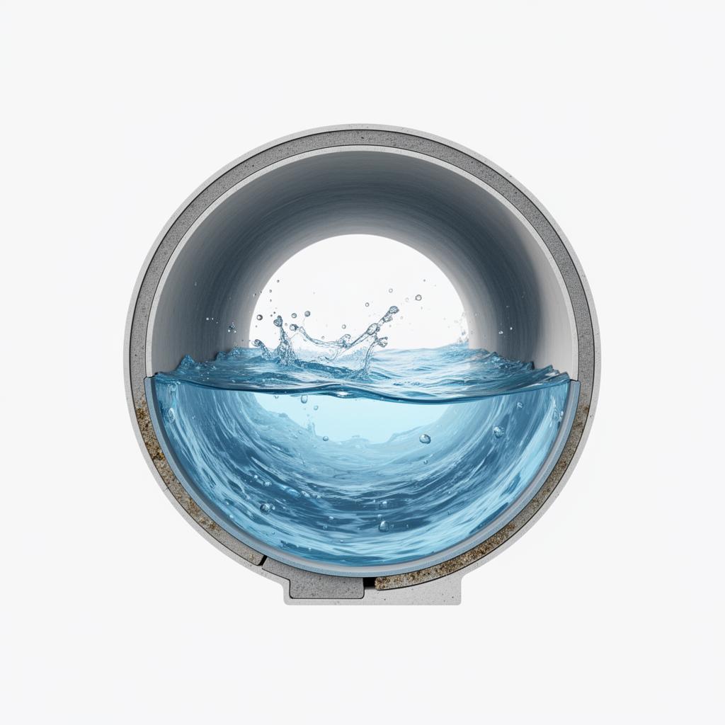 Canalisation propre avec écoulement fluide après traitement biologique