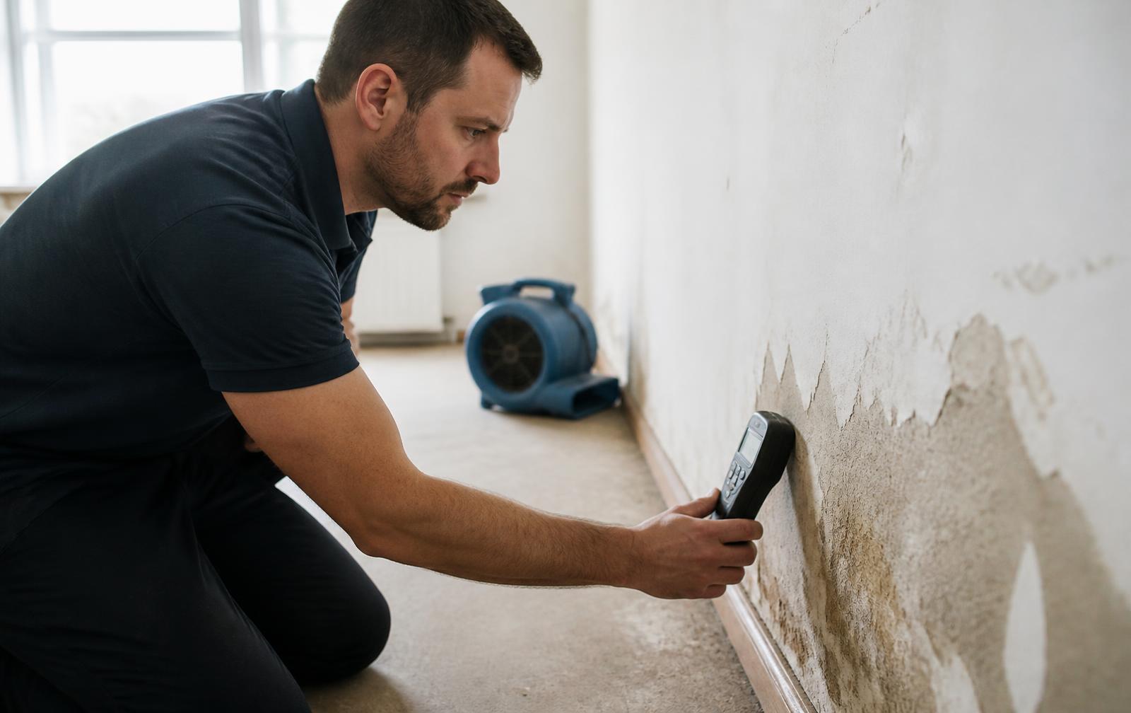Mesure de l'humidité résiduelle d'un mur après un dégât des eaux