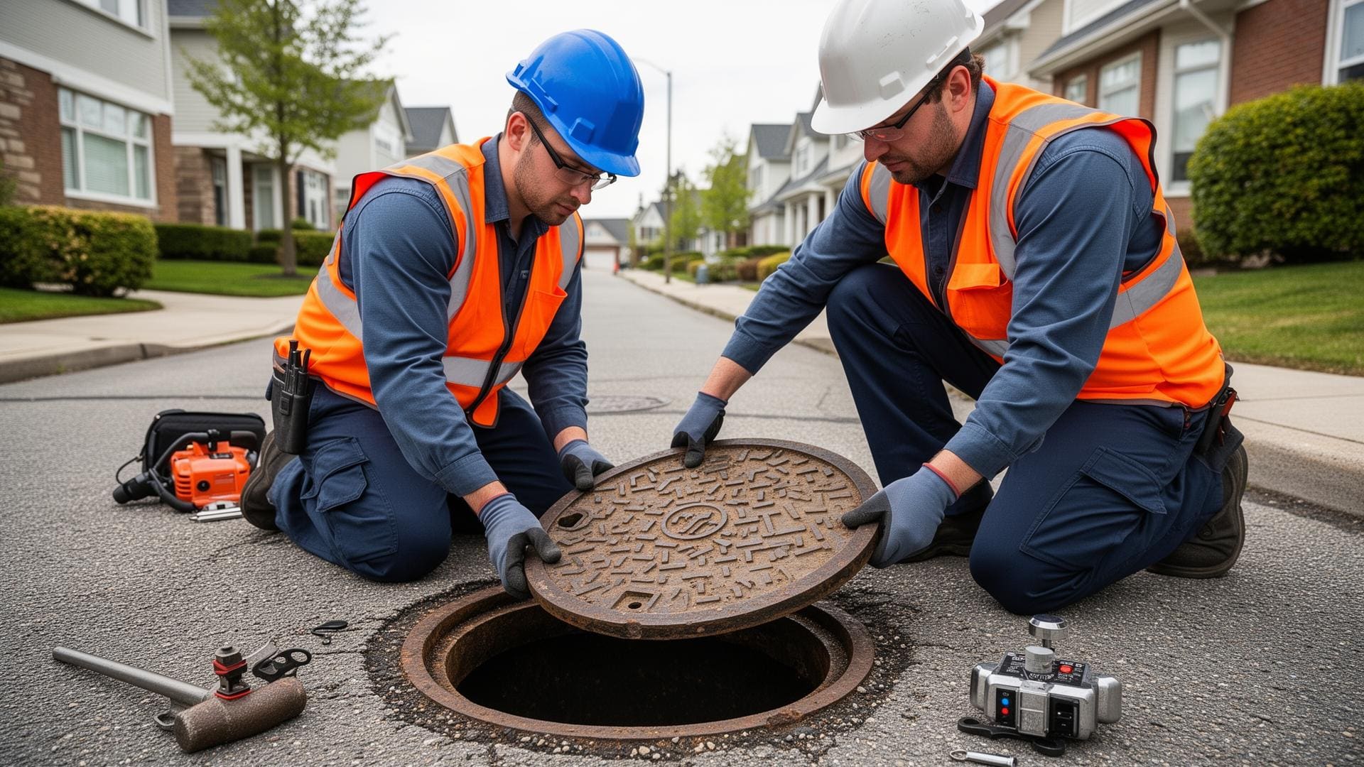 Recherche de regard d'assainissement — intervention professionnelle GIC Environnement