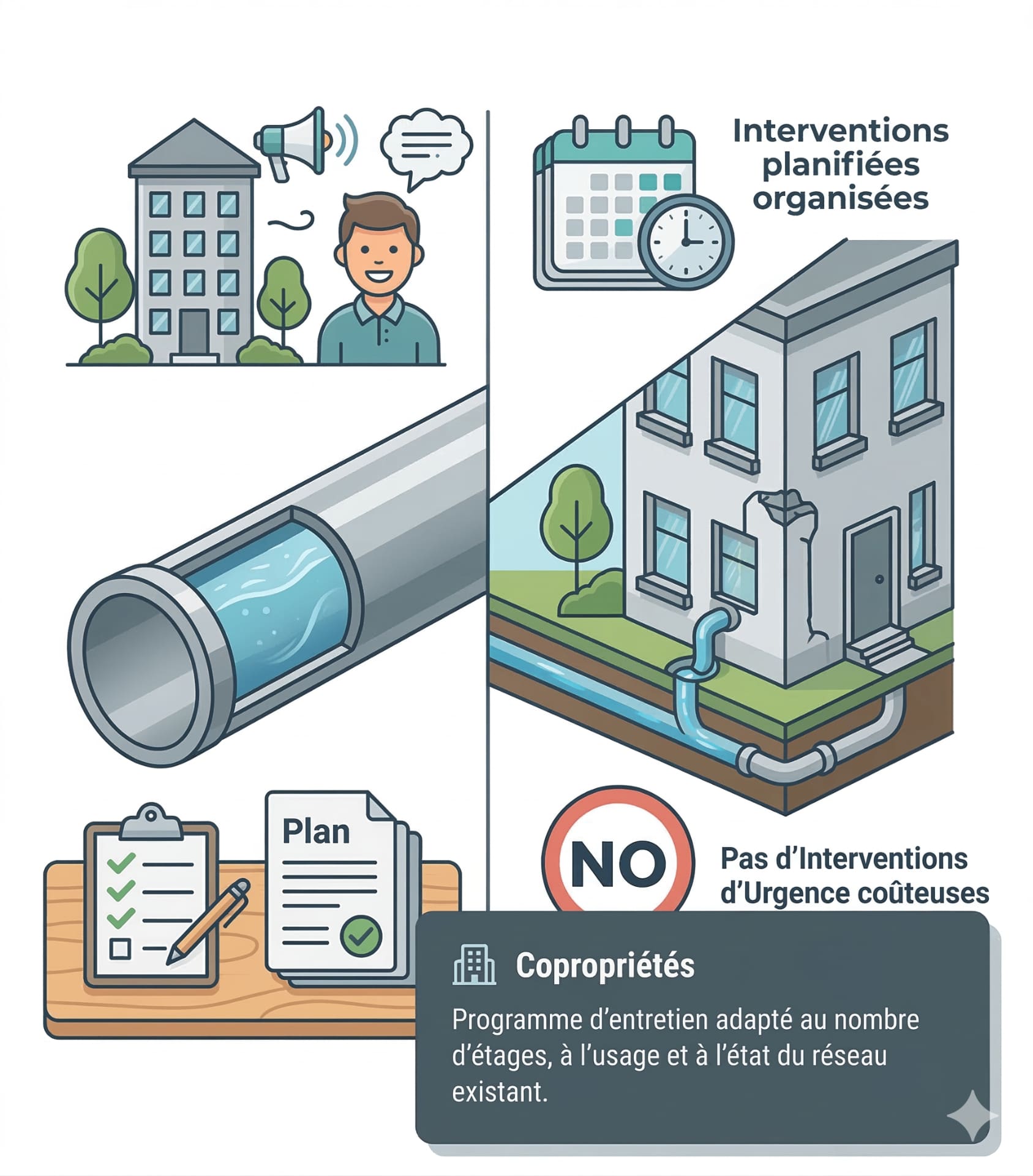 Immeuble en copropriété — traitement biologique des colonnes d'évacuation